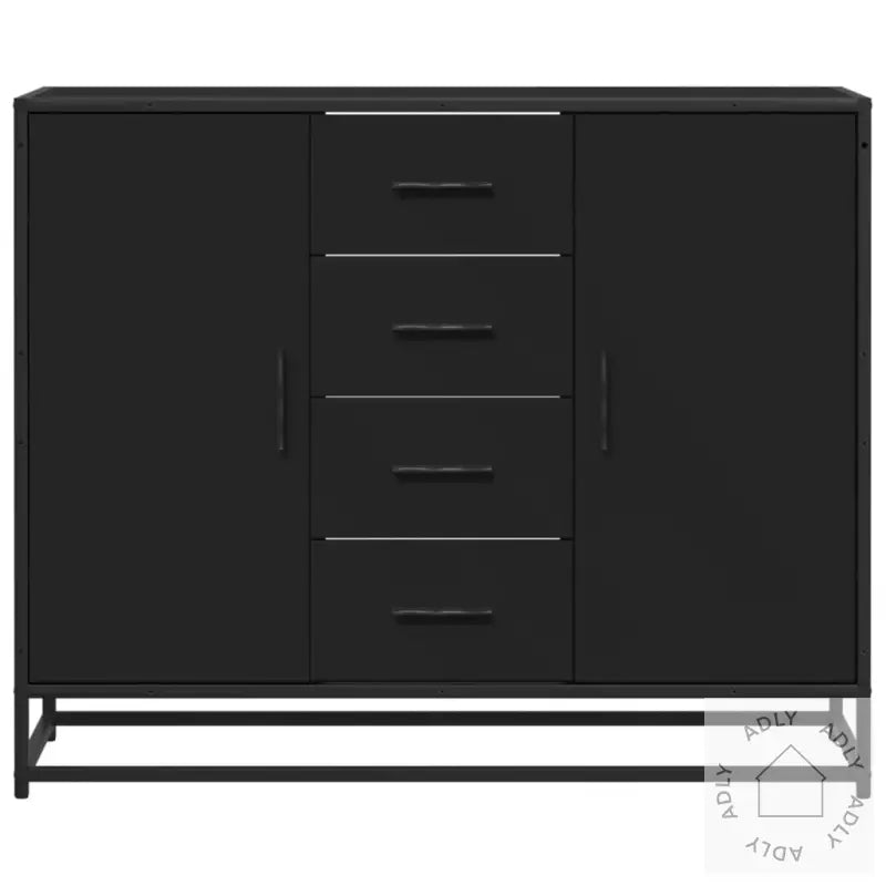 Skjenk Svart 92X35X76 Cm Konstruert Tre