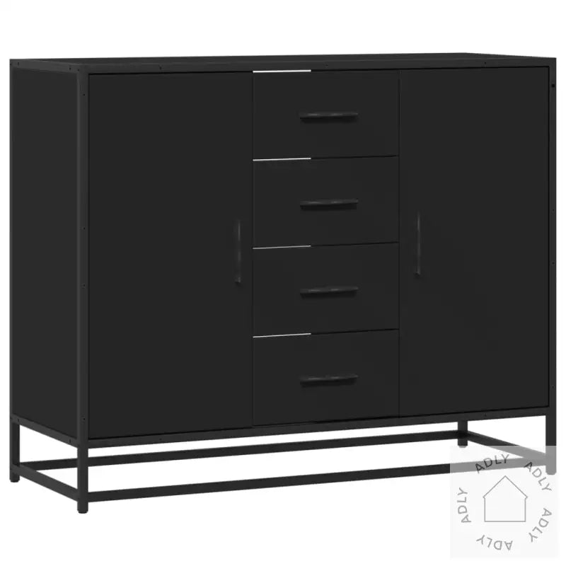 Skjenk Svart 92X35X76 Cm Konstruert Tre
