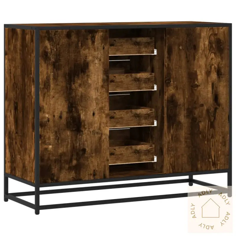 Skjenk Røkt Eik 92X35X76 Cm Konstruert Tre