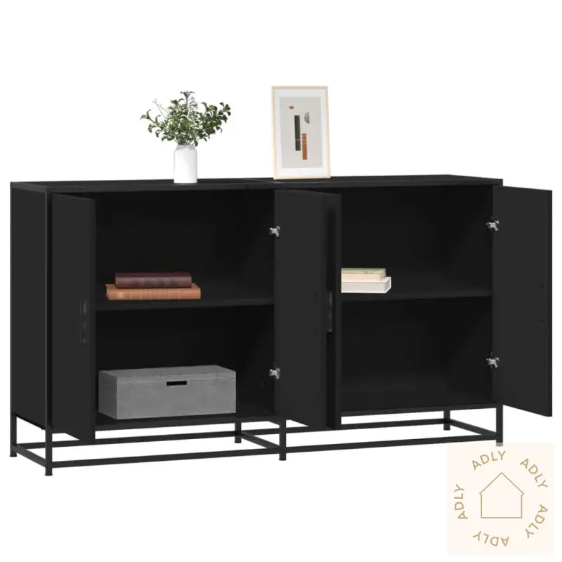 Skjenk Svart 134X35X76 Cm Konstruert Tre