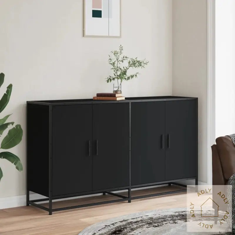 Skjenk Svart 134X35X76 Cm Konstruert Tre