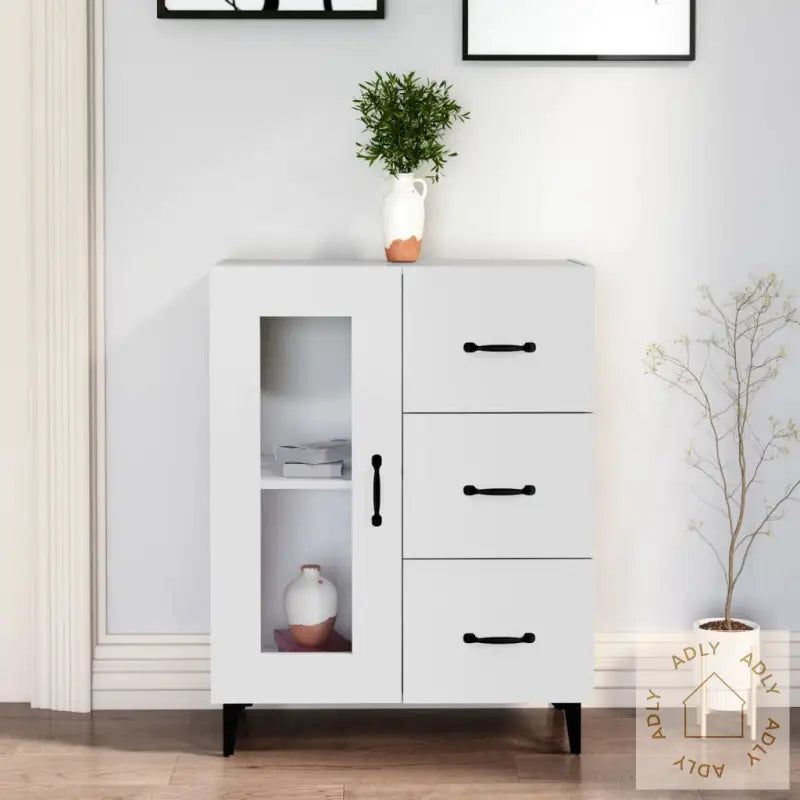 Skjenk Hvit 69,5X34X90 Cm Konstruert Tre
