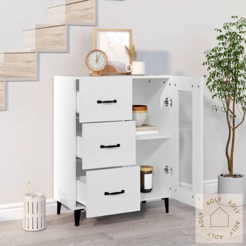 Skjenk Hvit 69,5X34X90 Cm Konstruert Tre