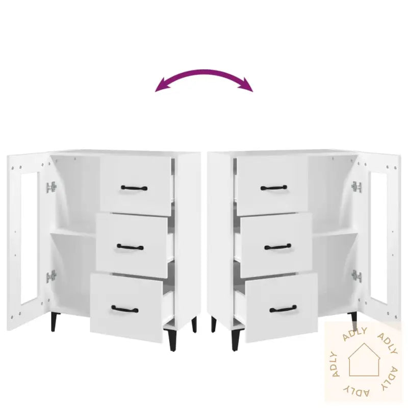 Skjenk Hvit 69,5X34X90 Cm Konstruert Tre