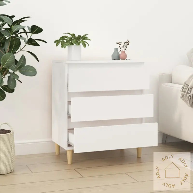 Skjenk Hvit 60X35X70 Cm Konstruert Tre