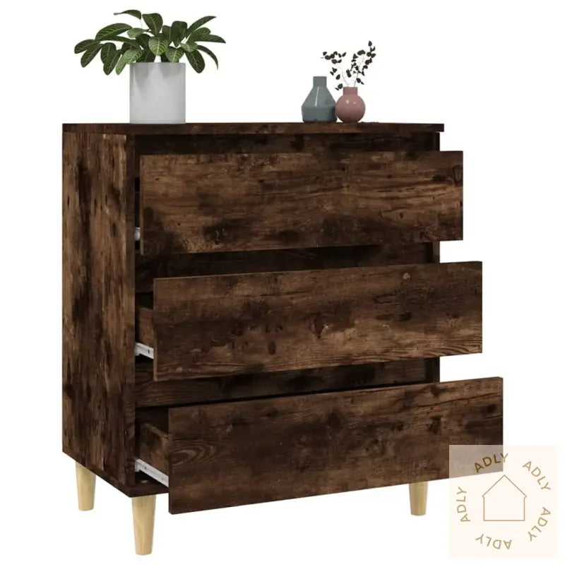 Skjenk Røkt Eik 60X35X70 Cm Konstruert Tre