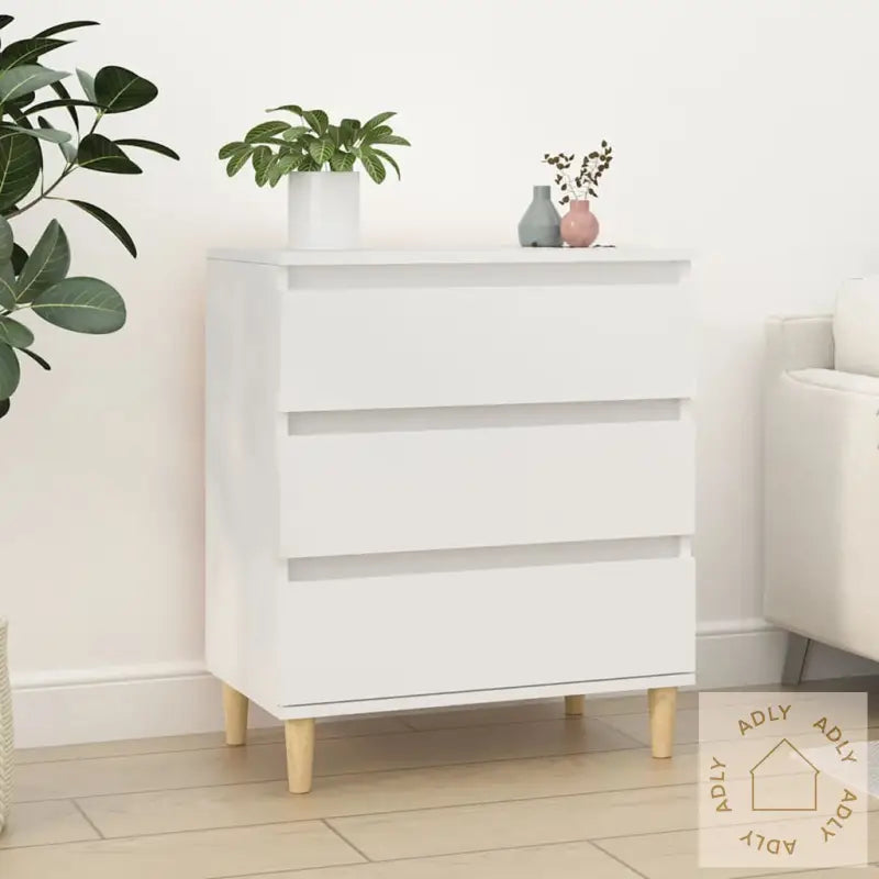 Skjenk Hvit 60X35X70 Cm Konstruert Tre