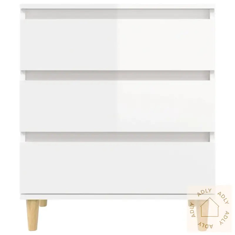 Skjenk Høyglans Hvit 60X35X70 Cm Konstruert Tre