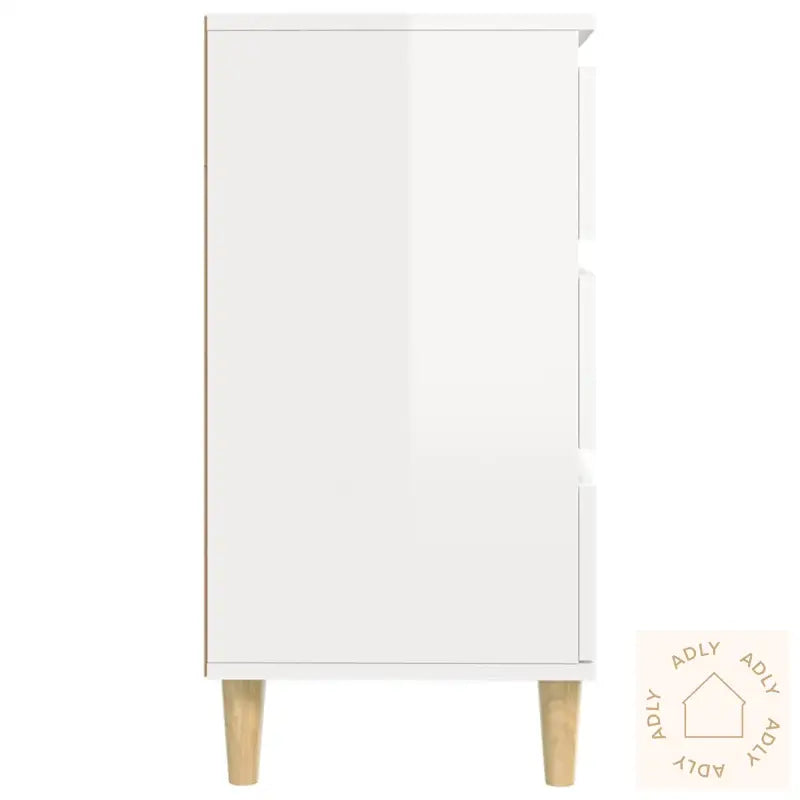 Skjenk Høyglans Hvit 60X35X70 Cm Konstruert Tre