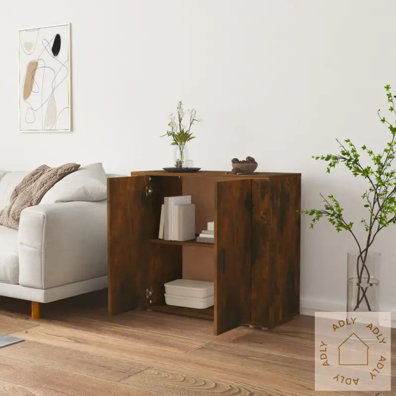 Skjenk Røkt Eik 80X33X70 Cm Konstruert Tre