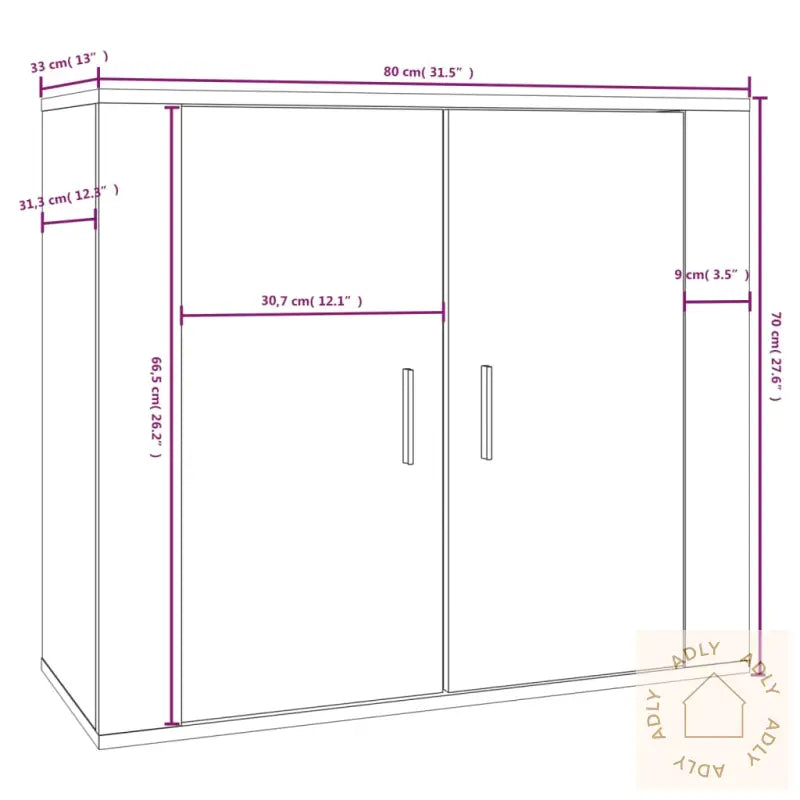 Skjenk Røkt Eik 80X33X70 Cm Konstruert Tre