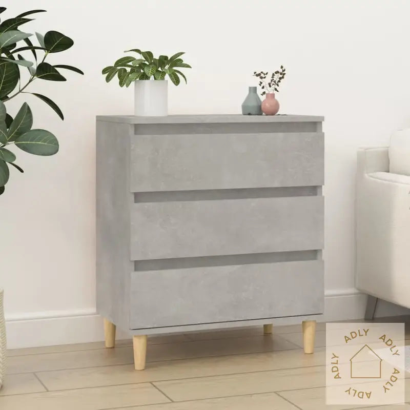 Skjenk Betonggrå 60X35X70 Cm Konstruert Tre