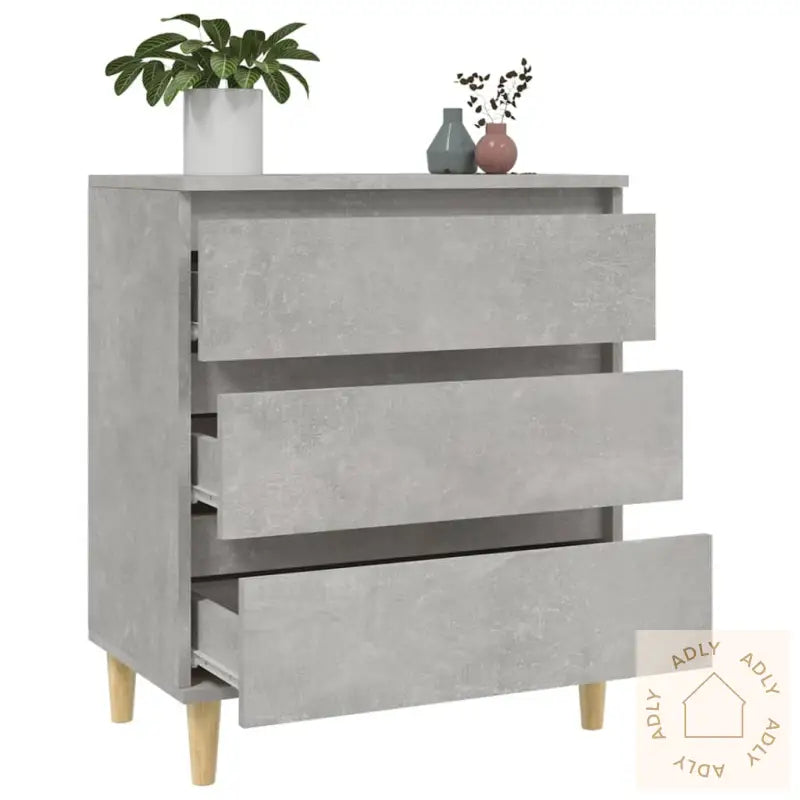Skjenk Betonggrå 60X35X70 Cm Konstruert Tre