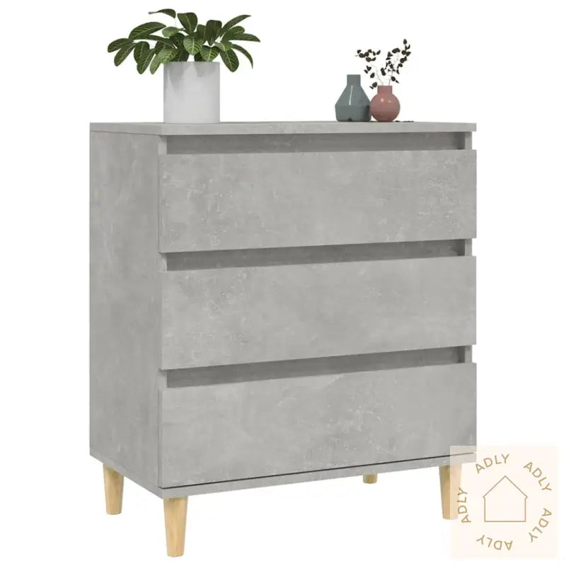 Skjenk Betonggrå 60X35X70 Cm Konstruert Tre