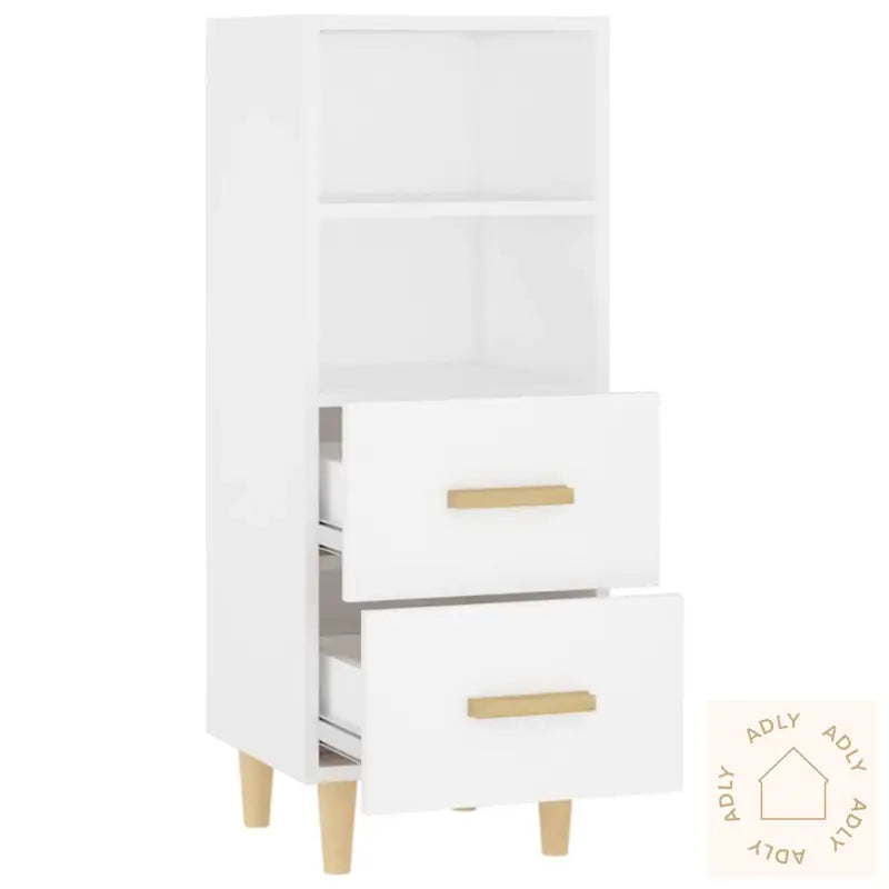 Skjenk Hvit 34,5X34X90 Cm Konstruert Tre