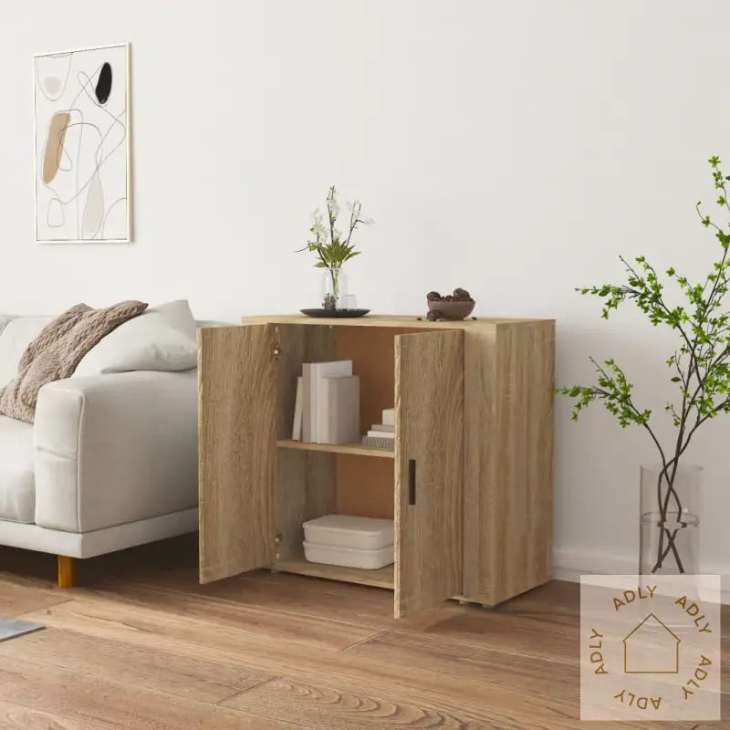 Skjenk Sonoma Eik 80X33X70 Cm Konstruert Tre