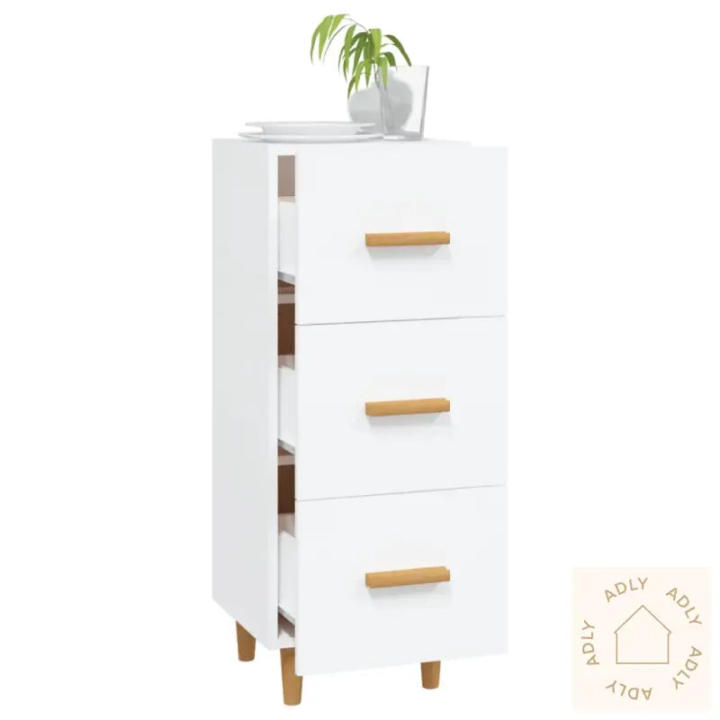 Skjenk Hvit 34,5X34X90 Cm Konstruert Tre