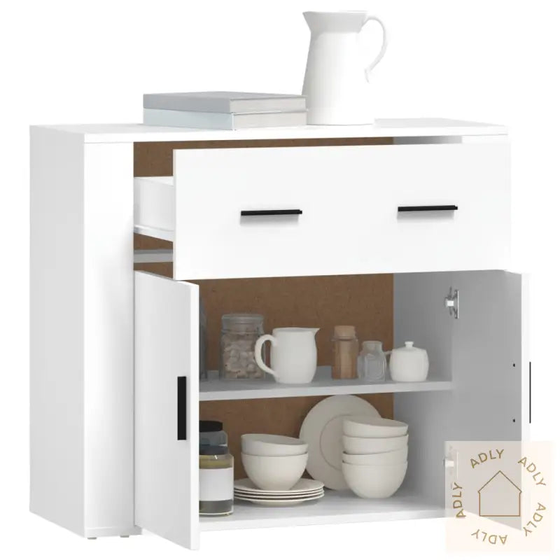 Skjenk Hvit 80X33X70 Cm Konstruert Tre