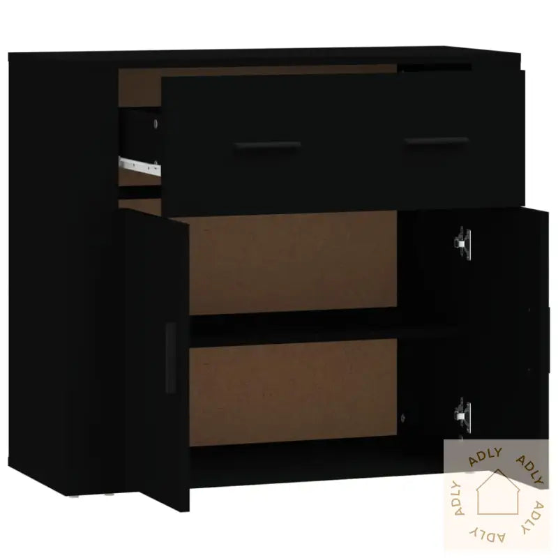 Skjenk Svart 80X33X70 Cm Konstruert Tre