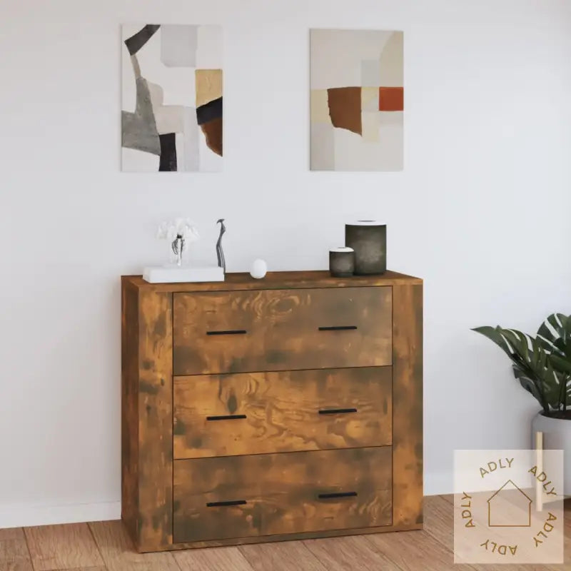 Skjenk Røkt Eik 80X33X70 Cm Konstruert Tre