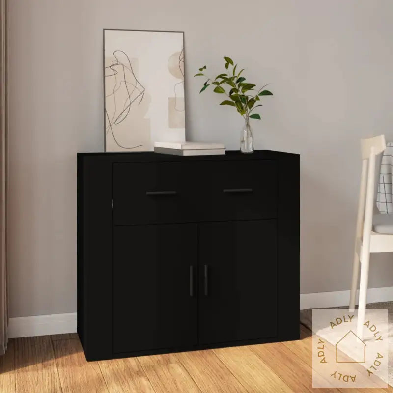 Skjenk Svart 80X33X70 Cm Konstruert Tre