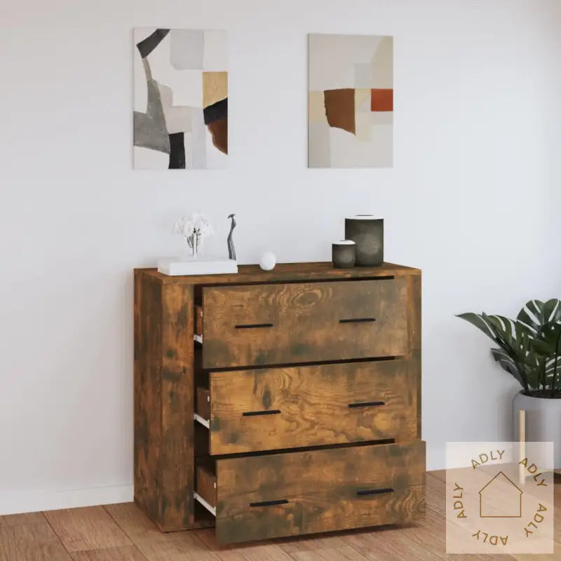 Skjenk Røkt Eik 80X33X70 Cm Konstruert Tre