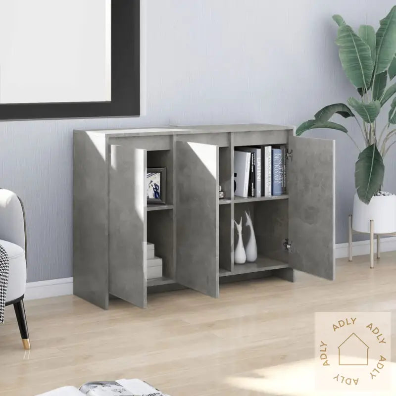 Skjenk Betonggrå 102X33X75 Cm Konstruert Tre