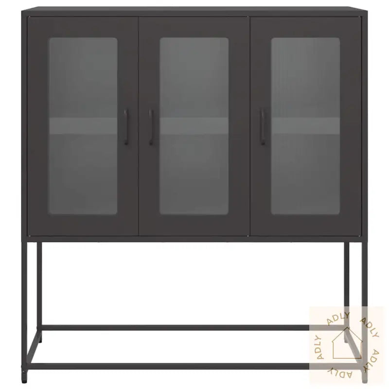 Skjenk Svart 100,5X39X107 Cm Kaldvalset Stål