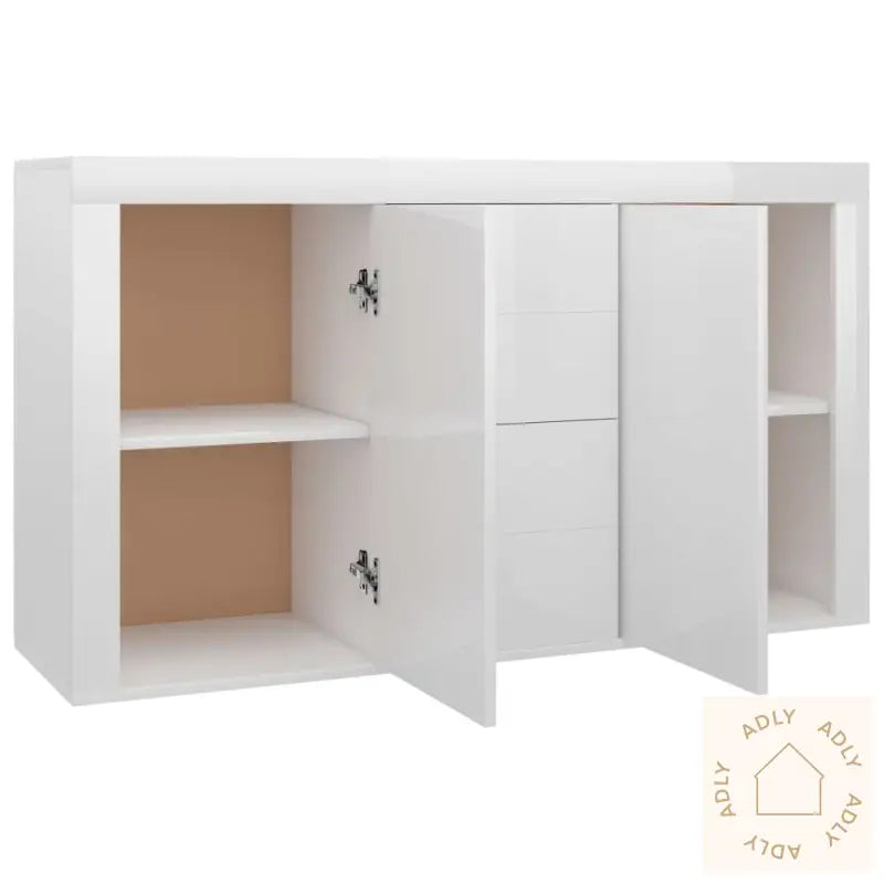 Skjenk Høyglans Hvit 120X36X69 Cm Konstruert Tre