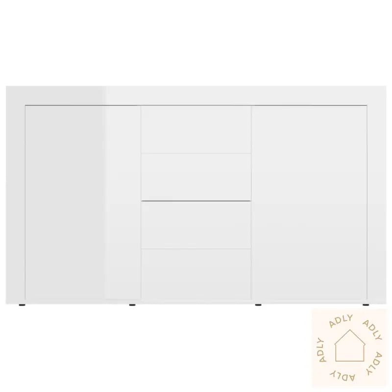 Skjenk Høyglans Hvit 120X36X69 Cm Konstruert Tre