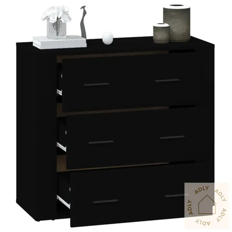 Skjenk Svart 80X33X70 Cm Konstruert Tre