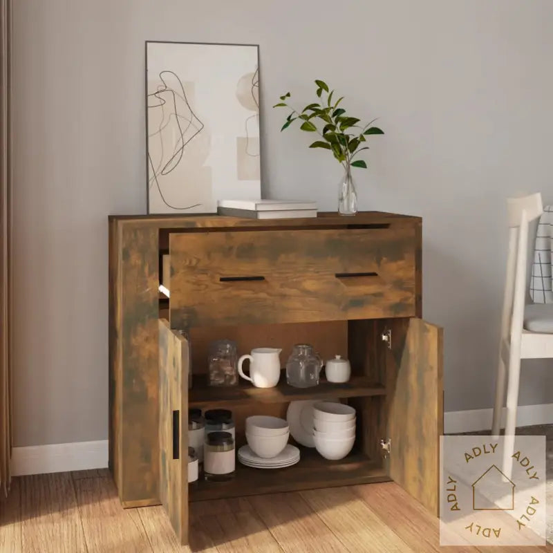 Skjenk Røkt Eik 80X33X70 Cm Konstruert Tre