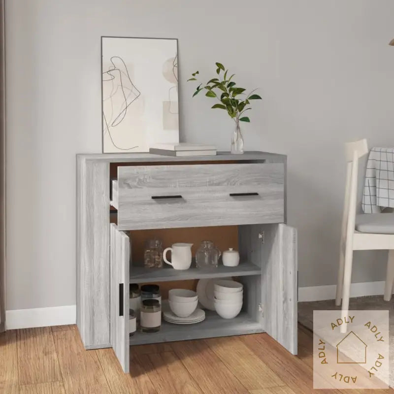 Skjenk Grå Sonoma 80X33X70 Cm Konstruert Tre