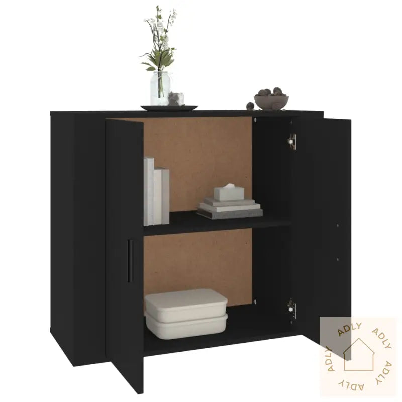 Skjenk Svart 80X33X70 Cm Konstruert Tre