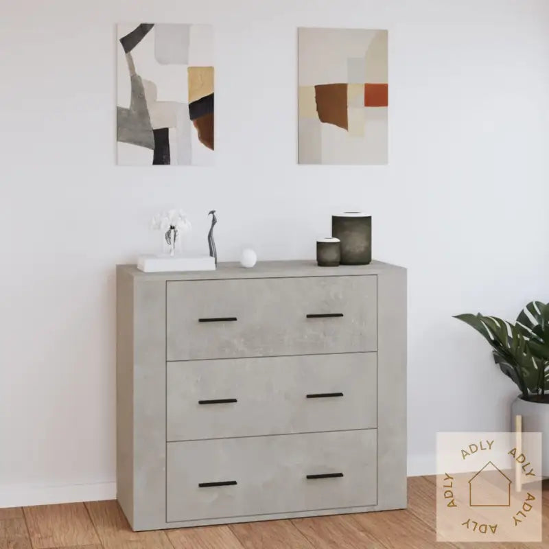 Skjenk Betonggrå 80X33X70 Cm Konstruert Tre
