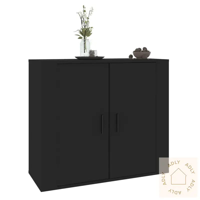 Skjenk Svart 80X33X70 Cm Konstruert Tre
