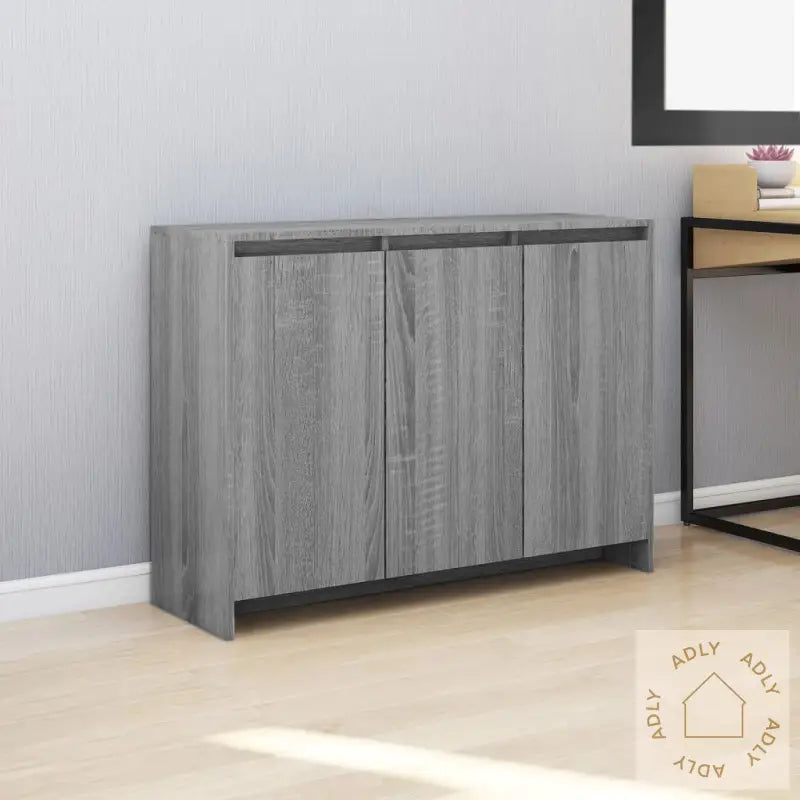 Skjenk Grå Sonoma Eik 102X33X75 Cm Konstruert Tre