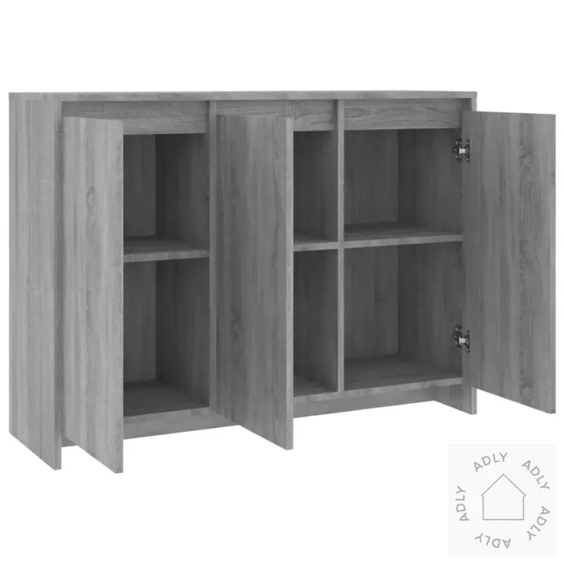 Skjenk Grå Sonoma Eik 102X33X75 Cm Konstruert Tre