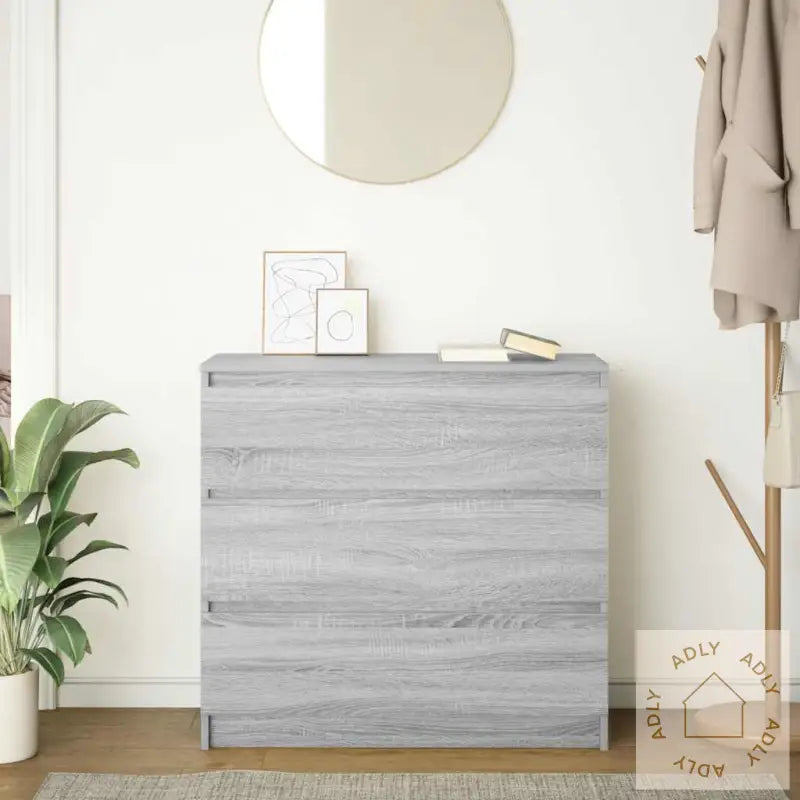 Skjenk Grå Sonoma 80X35X76 Cm Konstruert Tre