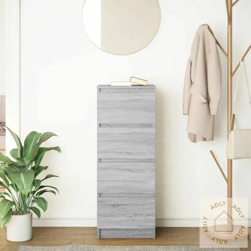 Skjenk Grå Sonoma 37,5X35X99 Cm Konstruert Tre