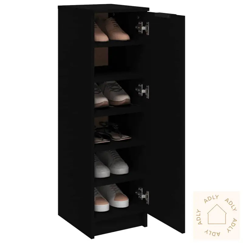 Skoskap Svart 30X35X100 Cm Konstruert Tre