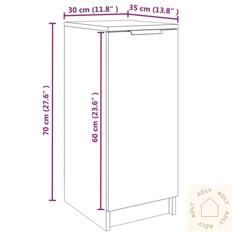 Skoskap Betonggrå 30X35X70 Cm Konstruert Tre