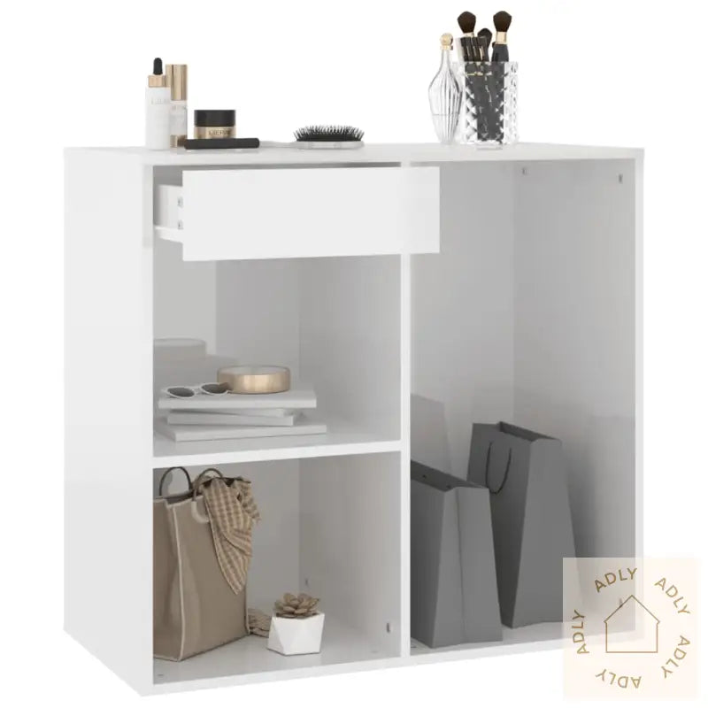 Sminkeskap Høyglans Hvit 80X40X75 Cm Konstruert Tre