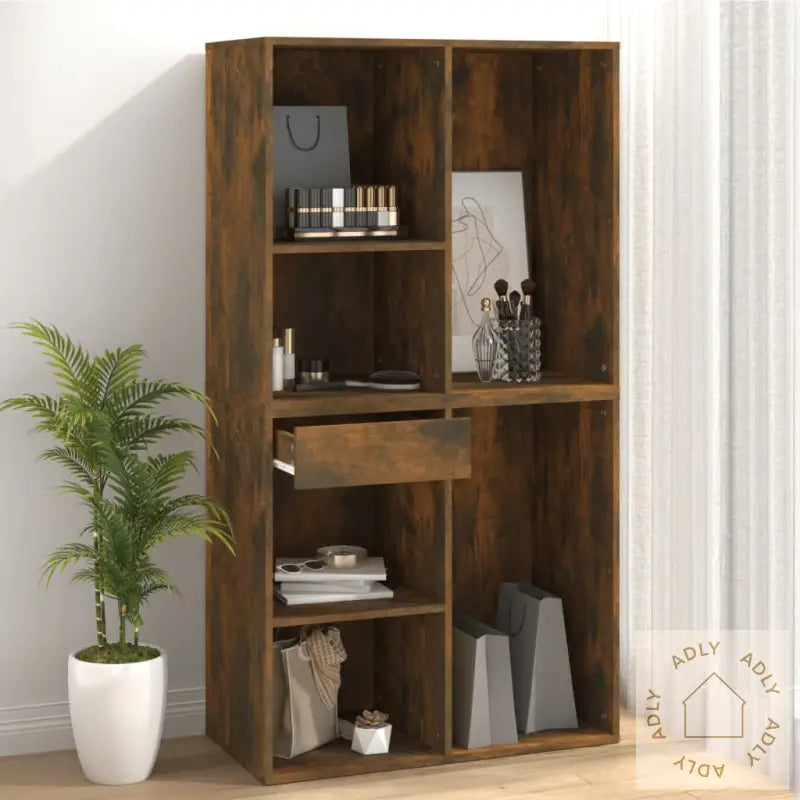 Sminkeskap Røkt Eik 80X40X75 Cm Konstruert Tre