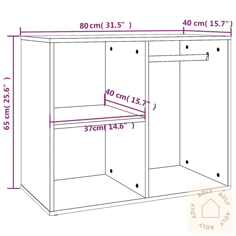Sminkeskap Svart 80X40X65 Cm Konstruert Tre