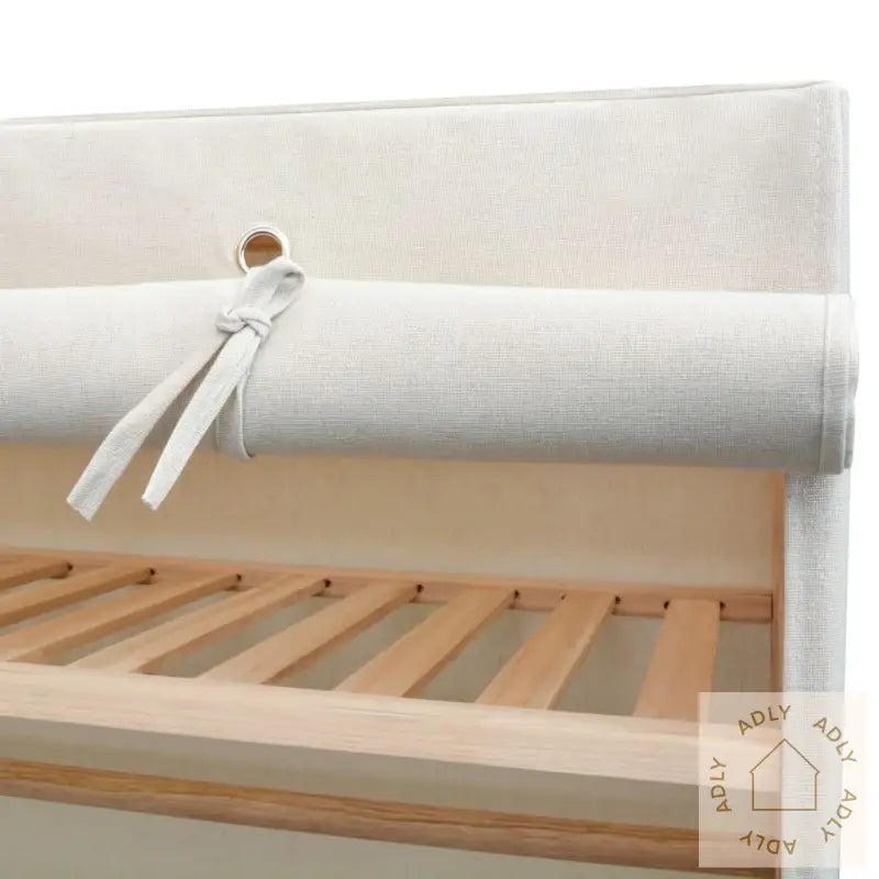 Garderobeskap I Stoff Og Furu 110X40X170 Cm