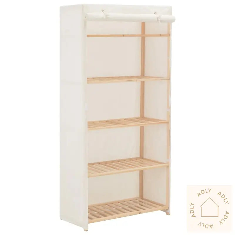 Garderobeskap Hvit 79X40X170 Cm Stoff