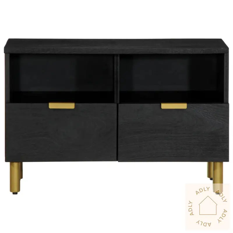 Tv-Benk Svart 70X33X46 Cm Konstruert Tre