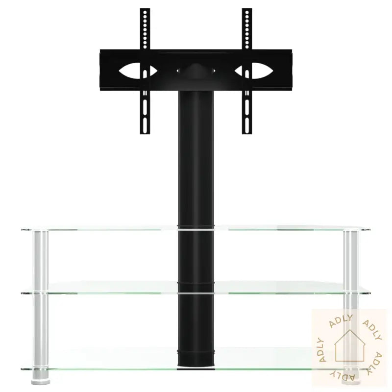 Tv-Benk Hjørne 3-Lags For 32-70 Tommer Svart Og Sølv