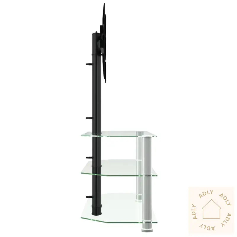 Tv-Benk Hjørne 3-Lags For 32-70 Tommer Svart Og Sølv